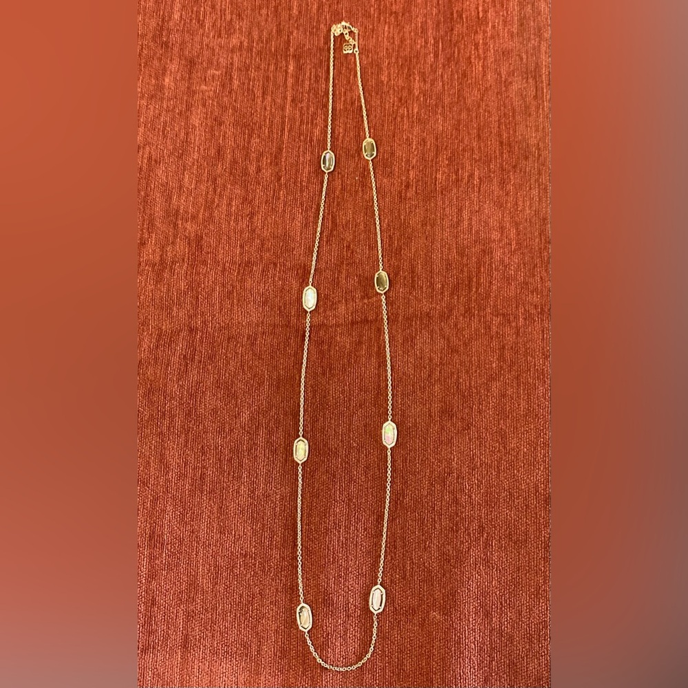 Kendra Scott rose gold and opal necklace